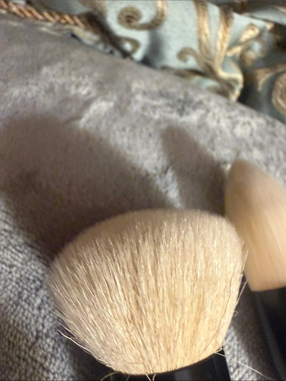 Natural Wood Handle Makeup Brush Set - Brown